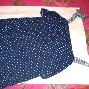 Poka dot cood shoulder top